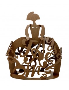 Figura Decorativa Menina De Forja FORJASPORT - Acabado En Cobre Y Cristal, Hecha En España